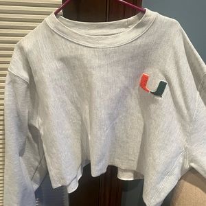 Cropped University of Miami sweatshirt. Great for game day, worn once.